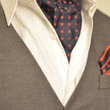 Checker Red Sterling Ascot Tie