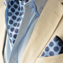 Bubble Blue Sterling Ascot Tie