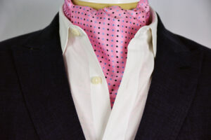 Polka Dot Pink Sterling Ascot Tie